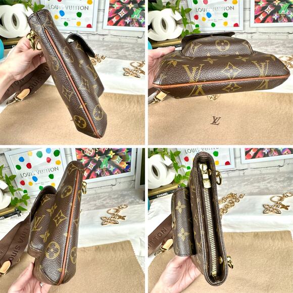 Louis Vuitton Monogram pouch Crossbody, shoulder bag with chain and bag charm - Picture 4 of 14